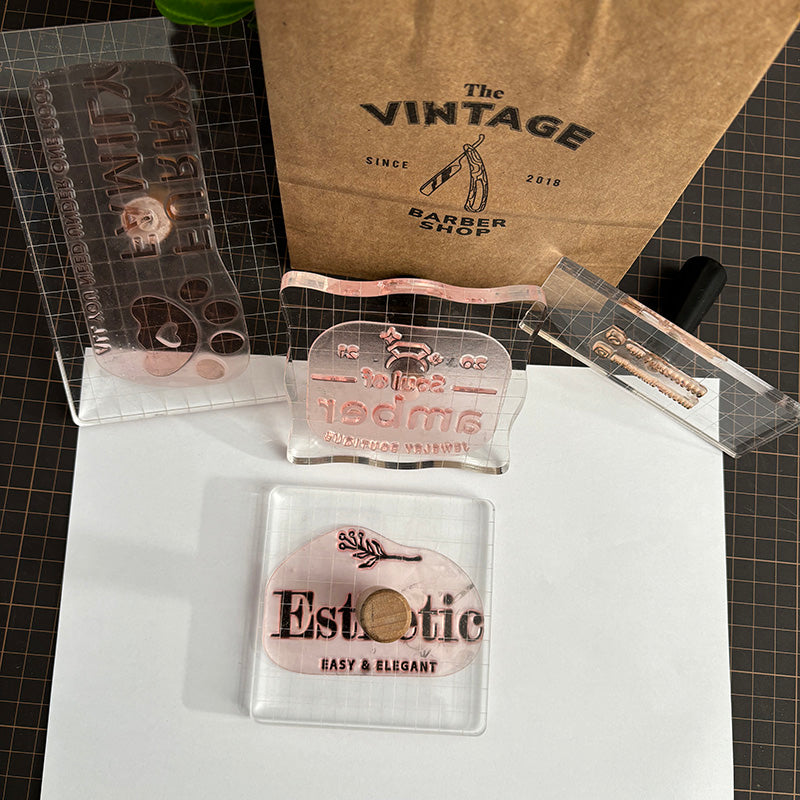 Clear silicone logo stamp