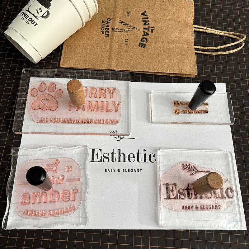 Clear silicone logo stamp