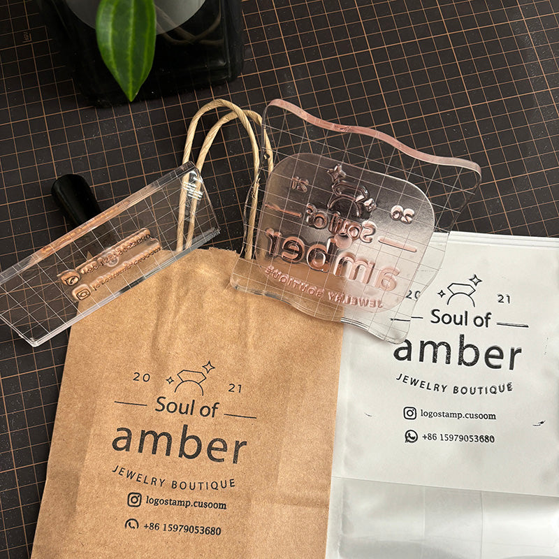 Clear silicone logo stamp