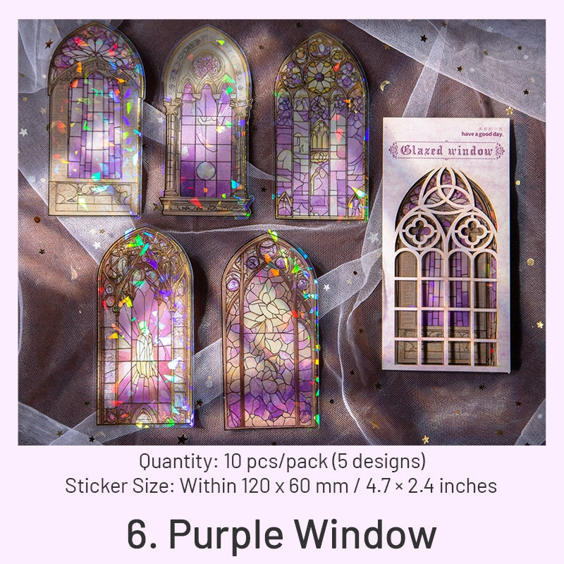 Glazed Window Series Vintage Glass Window Clear Transparent Stickers