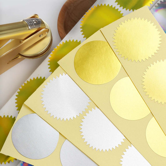 Blank Embosser Labels | Self-Adhesive for Raised Seals (100 Pcs)