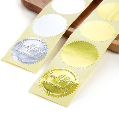 Blank Embosser Labels | Self-Adhesive for Raised Seals (100 Pcs)