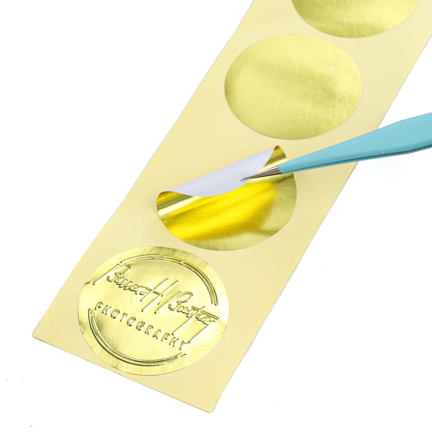 Blank Embosser Labels | Self-Adhesive for Raised Seals (100 Pcs)