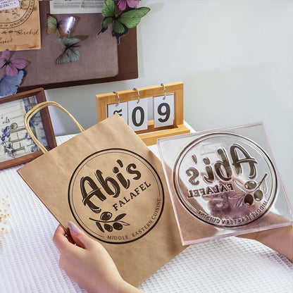 Extra LARGE Custom Acrylic Rubber Stamp with Your Artwork – Precise & Durable