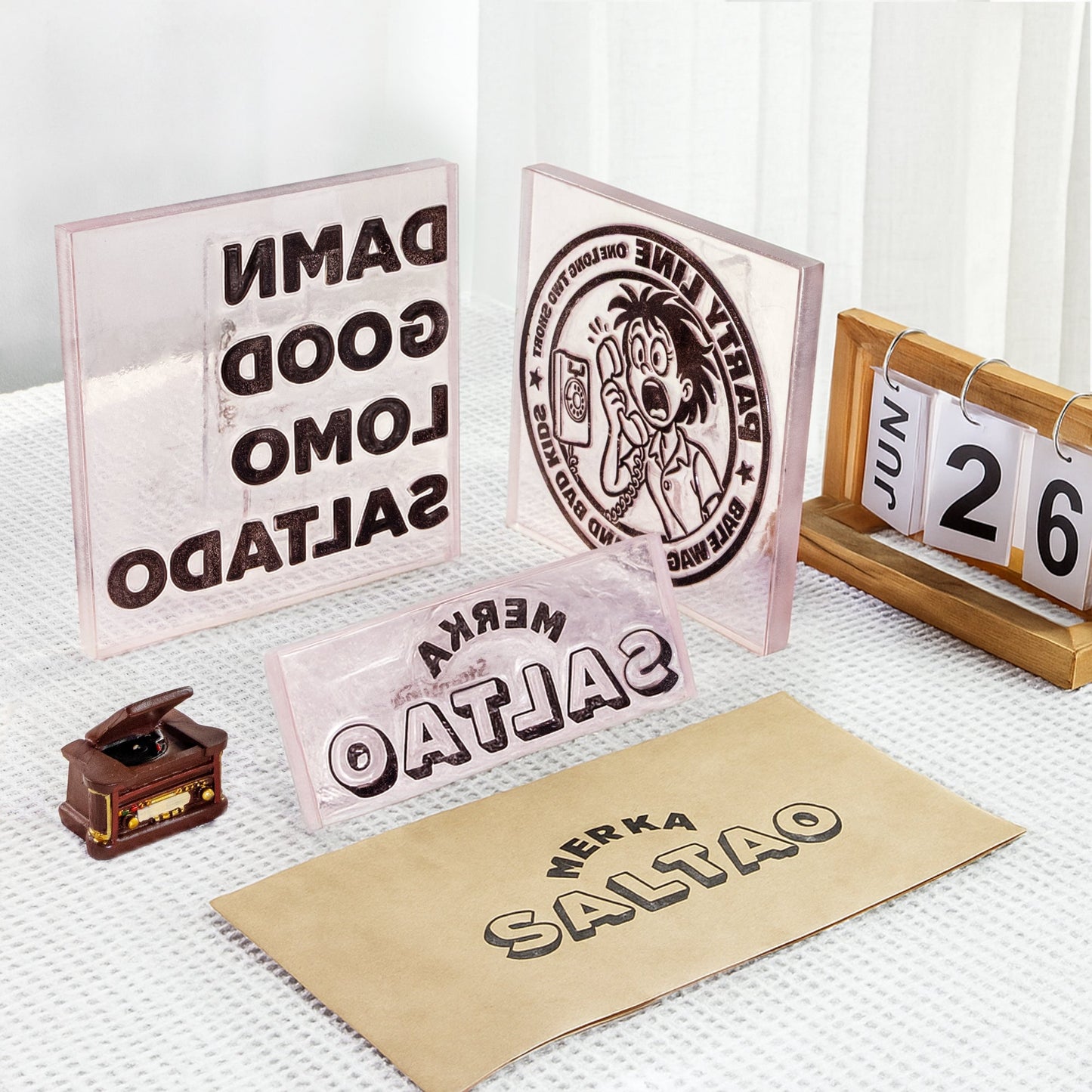 Extra LARGE Custom Acrylic Rubber Stamp with Your Artwork – Precise & Durable