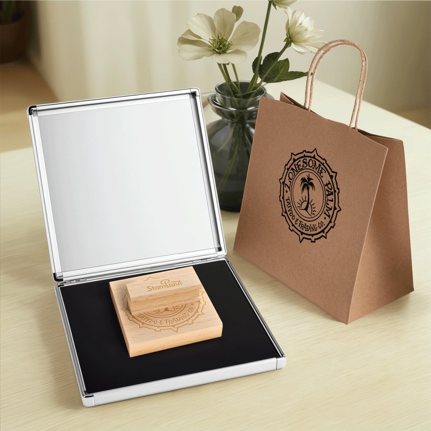 Extra LARGE Custom Wooden Rubber Stamp – Bold Branding
