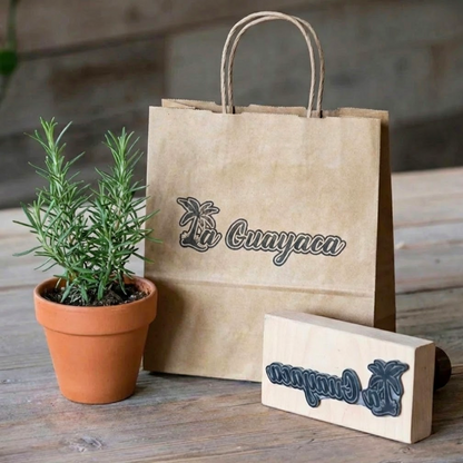 Extra LARGE Custom Wooden Rubber Stamp – Bold Branding