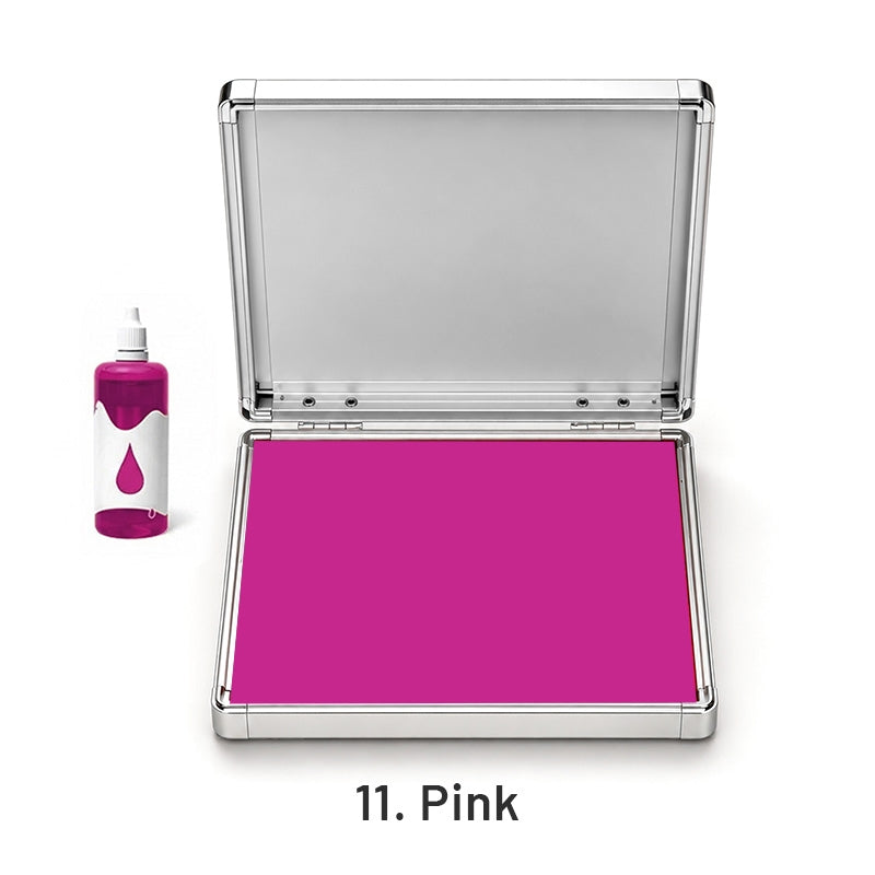 Extra Large Quick-Dry Multi-Color Ink Pad with Metal Case