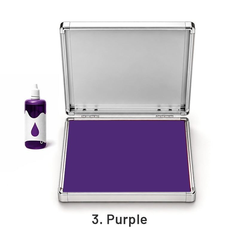 Extra Large Quick-Dry Multi-Color Ink Pad with Metal Case