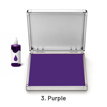 Extra Large Quick-Dry Multi-Color Ink Pad with Metal Case