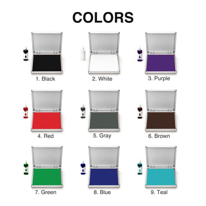 Extra Large Quick-Dry Multi-Color Ink Pad with Metal Case