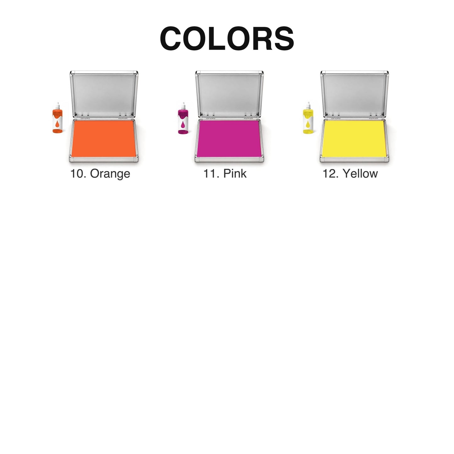 Extra Large Quick-Dry Multi-Color Ink Pad with Metal Case