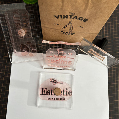 Clear silicone logo stamp