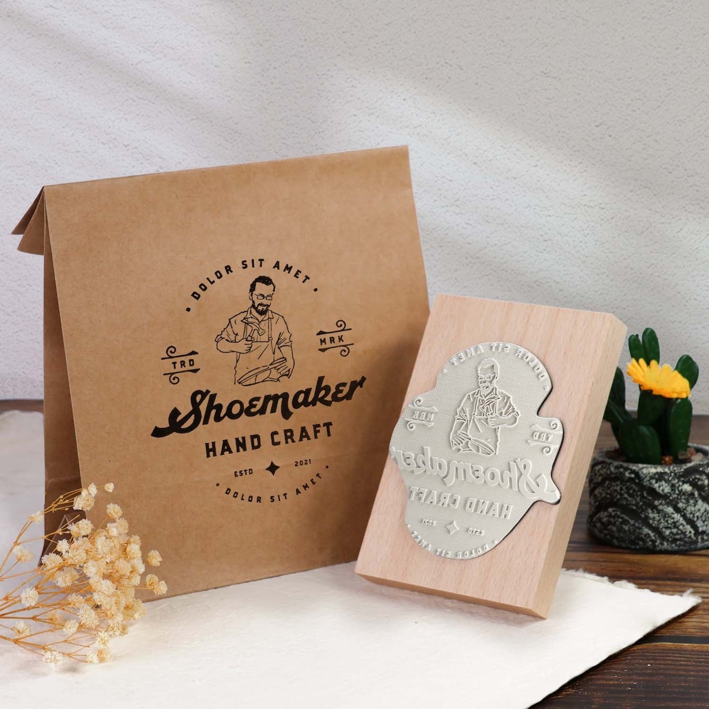 Extra LARGE Custom Wooden Rubber Stamp – Bold Branding