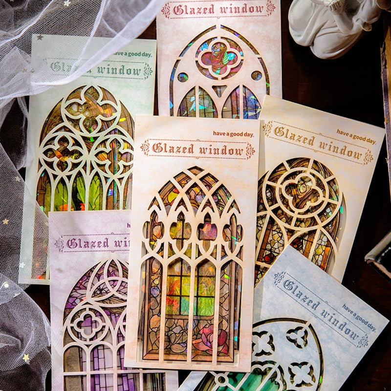 Glazed Window Series Vintage Glass Window Clear Transparent Stickers
