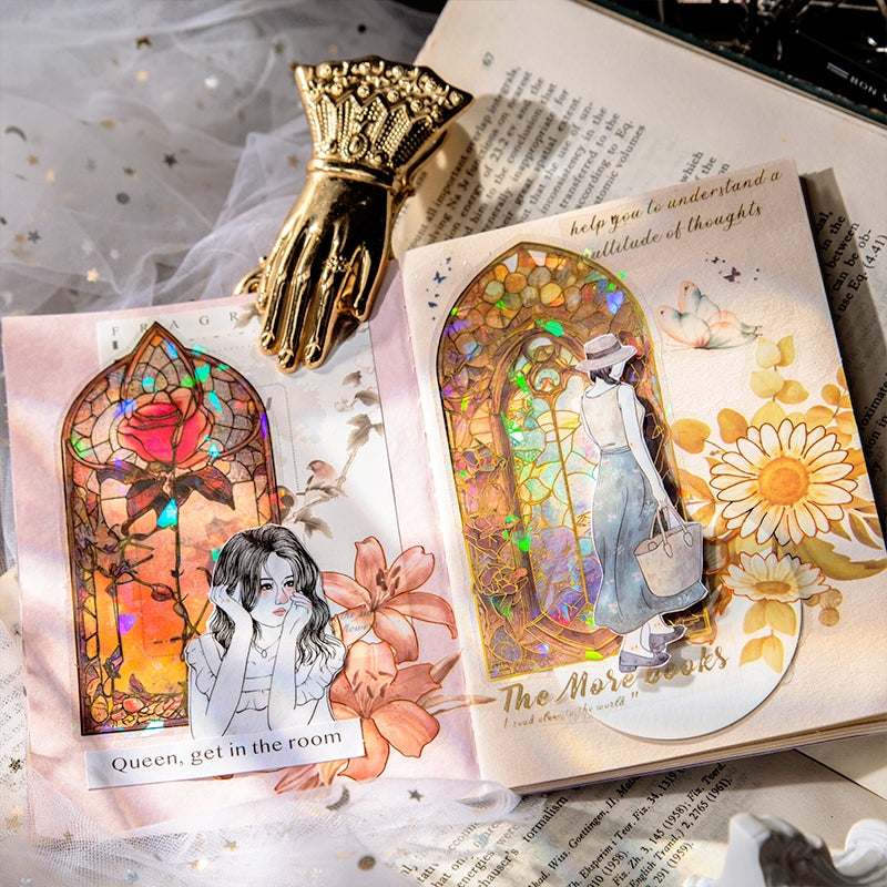 Glazed Window Series Vintage Glass Window Clear Transparent Stickers