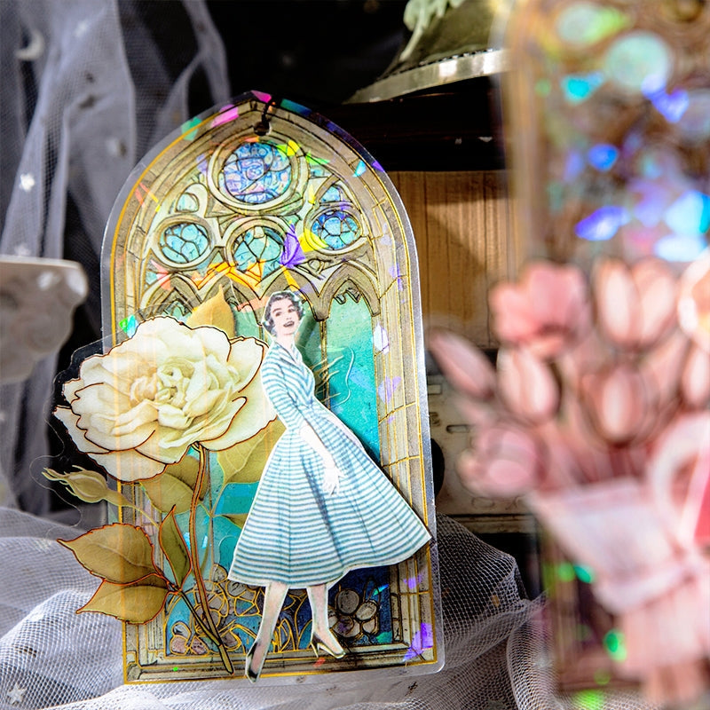 Glazed Window Series Vintage Glass Window Clear Transparent Stickers