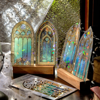 Glazed Window Series Vintage Glass Window Clear Transparent Stickers