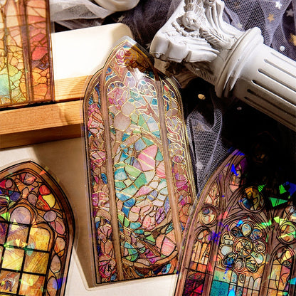 Glazed Window Series Vintage Glass Window Clear Transparent Stickers