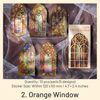Glazed Window Series Vintage Glass Window Clear Transparent Stickers