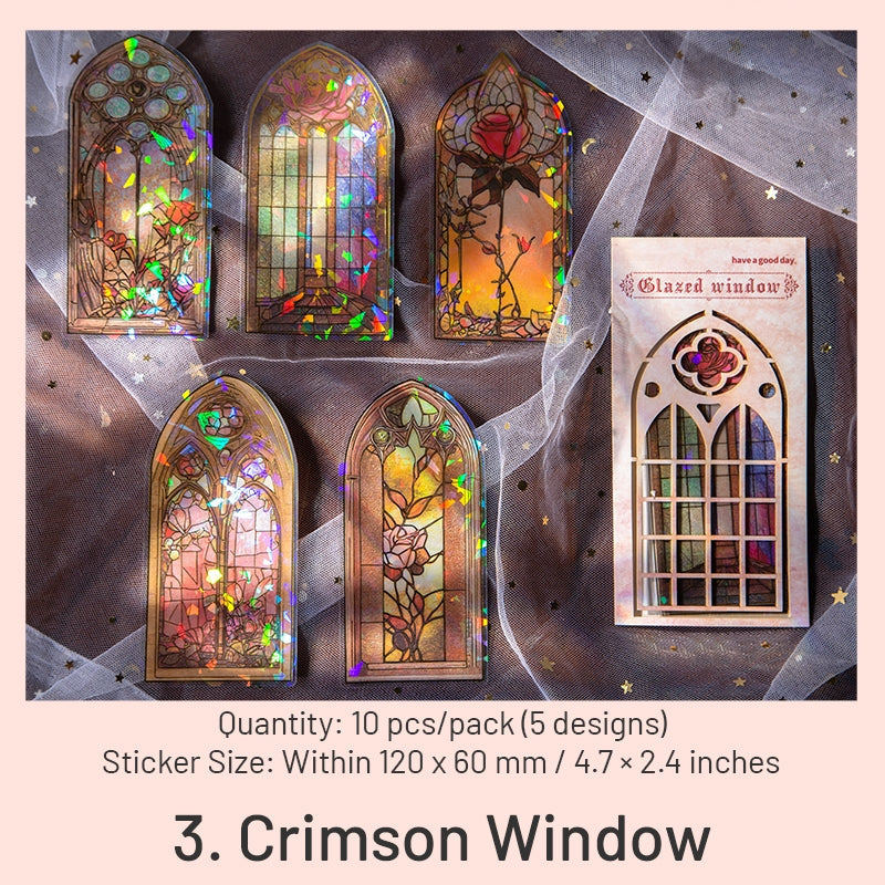 Glazed Window Series Vintage Glass Window Clear Transparent Stickers