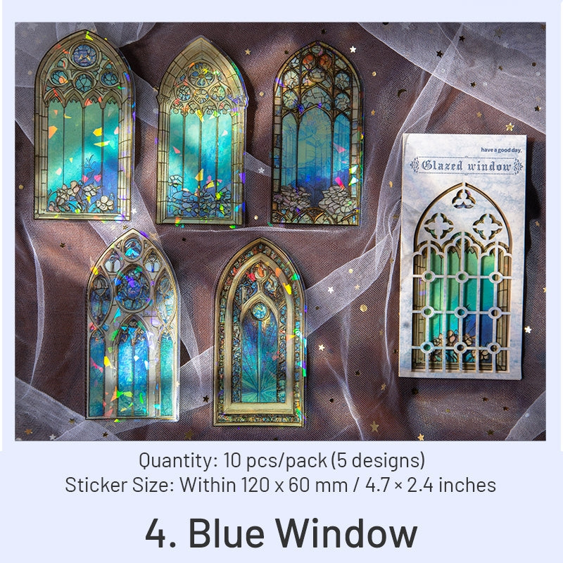 Glazed Window Series Vintage Glass Window Clear Transparent Stickers