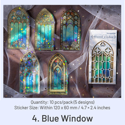 Glazed Window Series Vintage Glass Window Clear Transparent Stickers