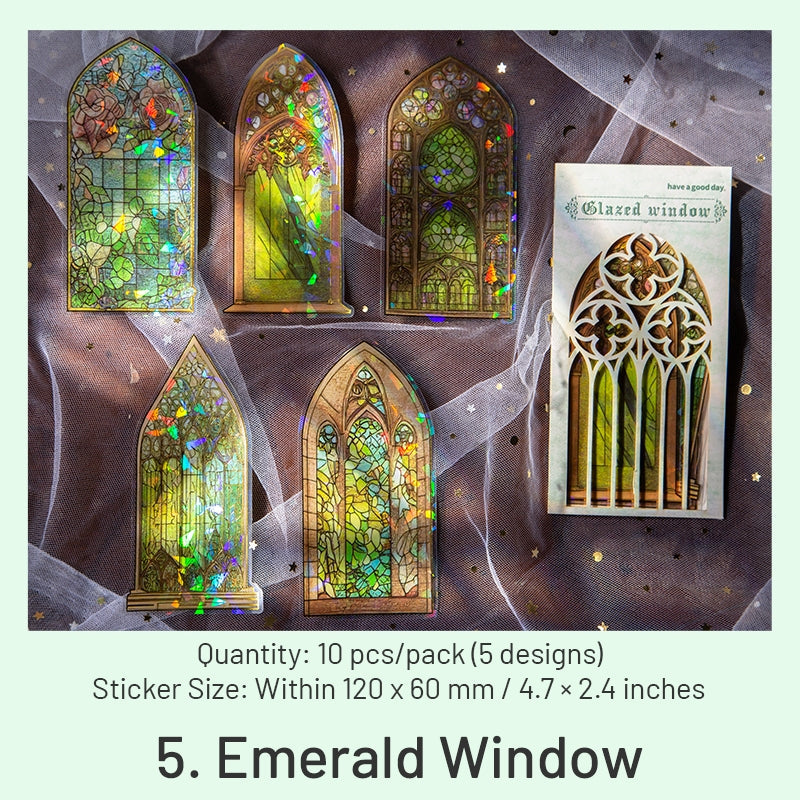 Glazed Window Series Vintage Glass Window Clear Transparent Stickers