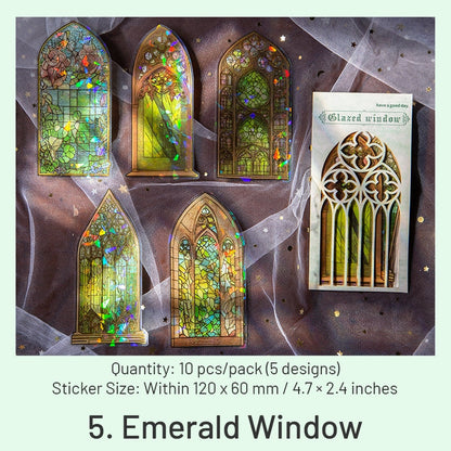 Glazed Window Series Vintage Glass Window Clear Transparent Stickers