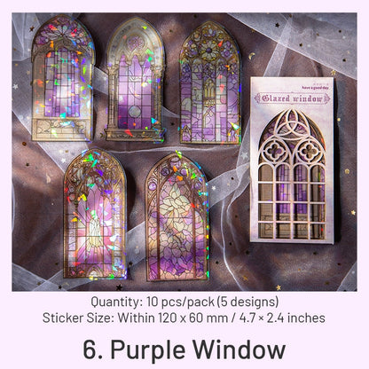 Glazed Window Series Vintage Glass Window Clear Transparent Stickers